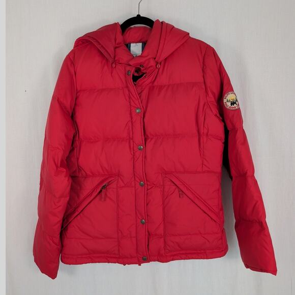 Polo Ralph Lauren Red 90’s Vintage 1967 Bear Patch Goose Down Puffer - Picture 2 of 11